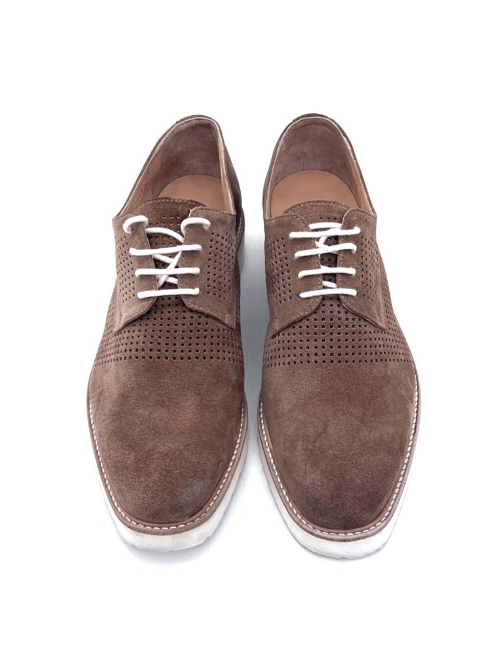 Ron White Mens Brown Suede Leather Derby Shoes Size 8 Made In Italy Extralight - Picture 2 of 12